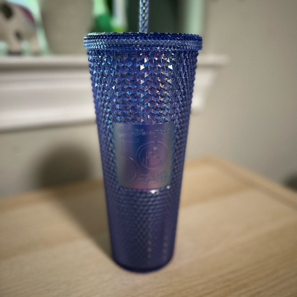 Starbucks WDW 50th Anniversary Geometric Tumbler with Straw – Blue- Venti 24oz